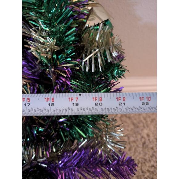 Large Handmade Mardi Gras 21" Wreath Mask Front Door Decor Purple Gold Green - Picture 8 of 8